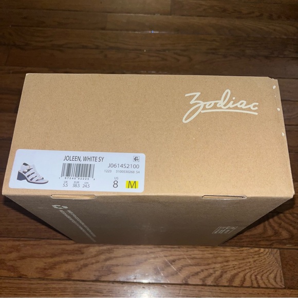 Zodiac Joleen Cage Sandals Block Heels White & Black Women’s Size 8 - Picture 12 of 13